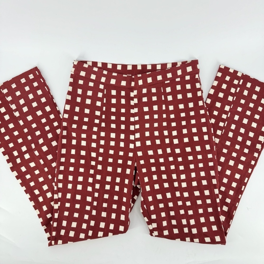 Find me Now Square Gingham Print High Rise Straight Leg Pants